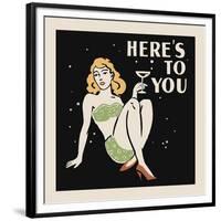 Here's to You-Retro Series-Framed Art Print