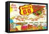 Here We are on Route 66-null-Framed Stretched Canvas