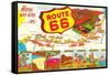 Here We are on Route 66-null-Framed Stretched Canvas