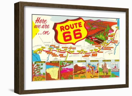 Here We are on Route 66-null-Framed Art Print