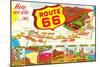 Here We are on Route 66-null-Mounted Art Print