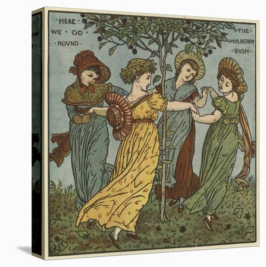Here We Go Round the Mulberry Bush-Walter Crane-Stretched Canvas