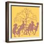 Here we go round the mulberry bush-Arthur Rackham-Framed Giclee Print