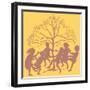 Here we go round the mulberry bush-Arthur Rackham-Framed Giclee Print