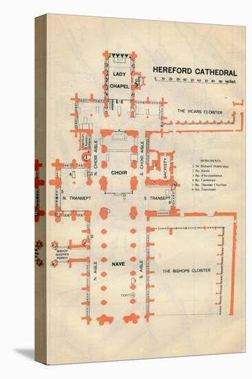 'Hereford Cathedral', c20th Century-John Bartholomew-Stretched Canvas