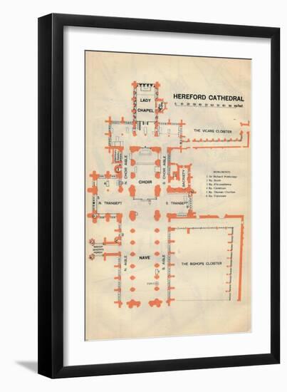 'Hereford Cathedral', c20th Century-John Bartholomew-Framed Giclee Print