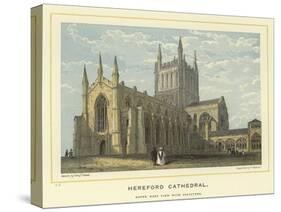 Hereford Cathedral, South West View with Cloisters-Benjamin Baud-Stretched Canvas