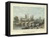 Hereford Cathedral, View from the River-Benjamin Baud-Framed Stretched Canvas