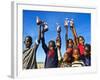 Herero Children Selling Herero Dolls, Damaraland, Kunene Region, Namibia, Africa-Nico Tondini-Framed Photographic Print