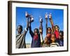 Herero Children Selling Herero Dolls, Damaraland, Kunene Region, Namibia, Africa-Nico Tondini-Framed Photographic Print