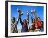 Herero Children Selling Herero Dolls, Damaraland, Kunene Region, Namibia, Africa-Nico Tondini-Framed Photographic Print