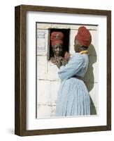 Herero Tribeswomen Wearing Turban and Dangling Earrings, Windhoek, Namibia 1953-Margaret Bourke-White-Framed Photographic Print