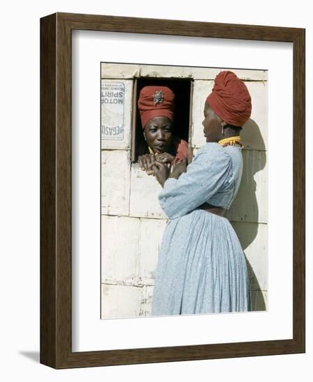 Herero Tribeswomen Wearing Turban and Dangling Earrings, Windhoek, Namibia 1953-Margaret Bourke-White-Framed Photographic Print