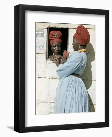 Herero Tribeswomen Wearing Turban and Dangling Earrings, Windhoek, Namibia 1953-Margaret Bourke-White-Framed Photographic Print