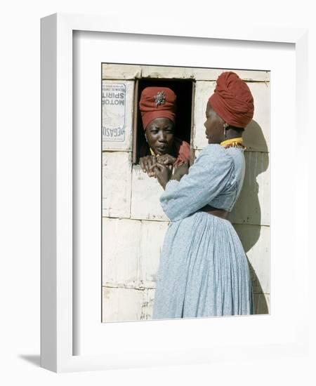 Herero Tribeswomen Wearing Turban and Dangling Earrings, Windhoek, Namibia 1953-Margaret Bourke-White-Framed Photographic Print