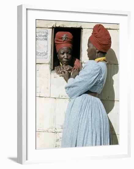 Herero Tribeswomen Wearing Turban and Dangling Earrings, Windhoek, Namibia 1953-Margaret Bourke-White-Framed Photographic Print