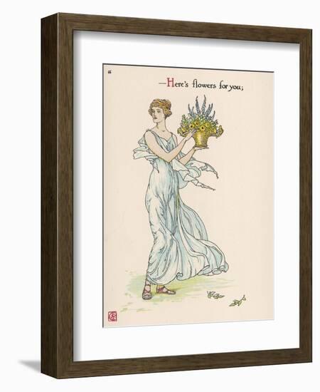 Heres Flowers for You!-Walter Crane-Framed Art Print