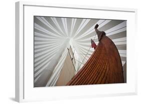 Heritage Hejmkomstviking Ship Replica, Moorhead, Minnesota, USA-Walter Bibikow-Framed Photographic Print