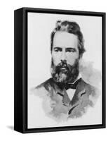 Herman Melville American Writer-Dewey-Framed Stretched Canvas
