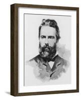 Herman Melville American Writer-Dewey-Framed Photographic Print