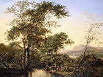 An Extensive Italianate River Landscape with Travellers by a Pool-Herman Saftleven-Giclee Print