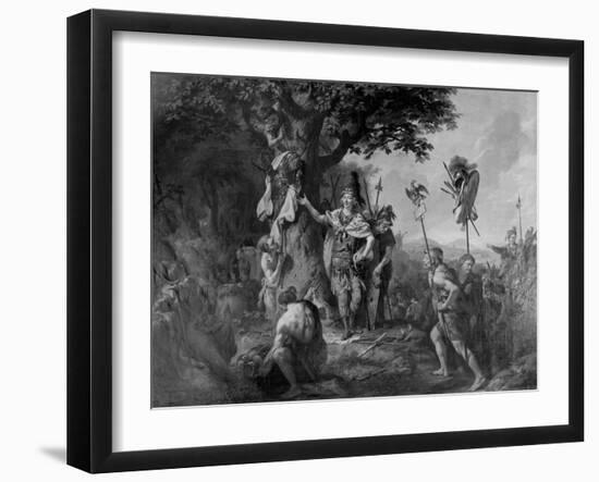 Hermann Celebrating Victory after the Battle in the Teutoburg Forest-Johann Heinrich Wilhelm Tischbein-Framed Giclee Print