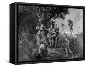 Hermann Celebrating Victory after the Battle in the Teutoburg Forest-Johann Heinrich Wilhelm Tischbein-Framed Stretched Canvas