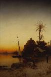 Sunset on the Nile, Cairo-Hermann Corrodi-Stretched Canvas