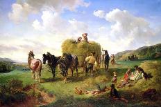 The Hay Harvest, 1869-Hermann Kauffmann-Framed Stretched Canvas