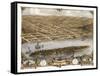 Hermann, Missouri - Panoramic Map-Lantern Press-Framed Stretched Canvas
