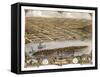 Hermann, Missouri - Panoramic Map-Lantern Press-Framed Stretched Canvas