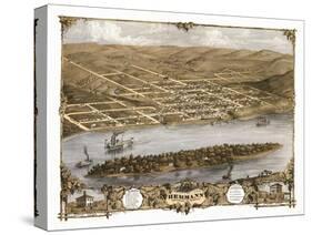 Hermann, Missouri - Panoramic Map-Lantern Press-Stretched Canvas