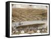 Hermann, Missouri - Panoramic Map-Lantern Press-Framed Stretched Canvas