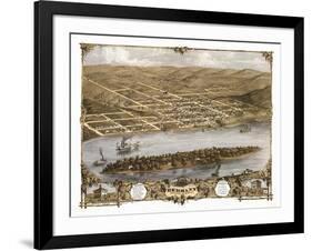 Hermann, Missouri - Panoramic Map-Lantern Press-Framed Art Print