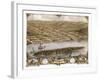 Hermann, Missouri - Panoramic Map-Lantern Press-Framed Art Print