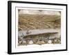 Hermann, Missouri - Panoramic Map-Lantern Press-Framed Art Print