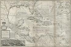 Map of the Caribbean, 1715-Hermann Moll-Framed Premium Giclee Print