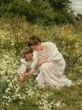 Picking Daisies, 1905-Hermann Seeger-Stretched Canvas