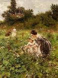 Picking Daisies, 1905-Hermann Seeger-Stretched Canvas