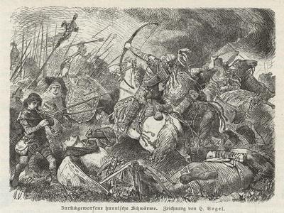 The Huns Under Attila are Defeated by the Visigoths and Romans Commanded by Aetius at Chalons