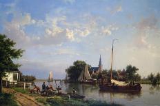 People by the Boats in Holland, C1835-1882-Hermanus Koekkoek-Giclee Print