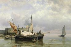 People by the Boats in Holland, C1835-1882-Hermanus Koekkoek-Giclee Print