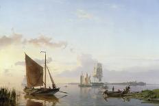 People by the Boats in Holland, C1835-1882-Hermanus Koekkoek-Giclee Print