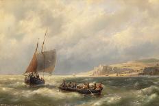 People by the Boats in Holland, C1835-1882-Hermanus Koekkoek-Giclee Print