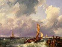 People by the Boats in Holland, C1835-1882-Hermanus Koekkoek-Giclee Print