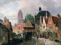 View of Oudewater, C1867-Hermanus Koekkoek-Framed Stretched Canvas