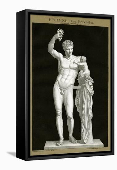 Hermes and the Infant Dionysos Attributed to Praxiteles C.1895 (Colour Chromolithograph)-null-Framed Stretched Canvas