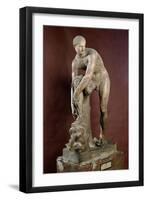 Hermes Tying His Sandal, Roman Copy of a Greek Original Attributed to Lysippos-Lysippos-Framed Giclee Print