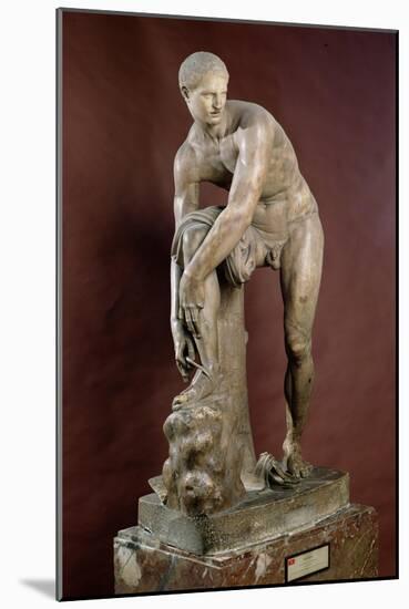 Hermes Tying His Sandal, Roman Copy of a Greek Original Attributed to Lysippos-Lysippos-Mounted Giclee Print