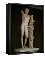 Hermes with Infant Dionysos on His Arm-Praxiteles-Framed Stretched Canvas